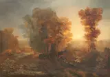 A wooded landscape by English School, oil on canvas, sold Feb 2023