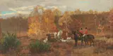 Tristan L. Jules Lacroix, On the hunt, oil on canvas