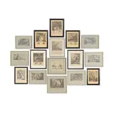 Various Artists, Sixteen individually framed etchings showing topographical, sporting and animal subjects, etching