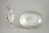 Kanne und Becken aus der Toilettengarnitur der Großherzogin Alexandrine von Mecklenburg-Schwerin by Johann Ludwig und Carl Adolph Gerike, 1822, Silber, gegossen, getrieben, geprägt, graviert mit Initial A und Krone, sold Nov 2012