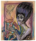 Die Mondäne Dame by Otto Dix, 1965, Pastell auf Velourspapier, sold Jun 2012