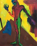Mann mit Axt by Rainer Fetting, 1983, Öl auf Leinwand, sold Jun 2012