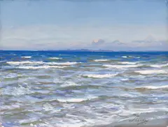 Walter Leistikow, Meeresküste, Gouache auf Papier, auf Pappe aufgezogen