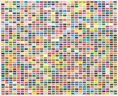 Gerhard Richter, Farbfelder. Anordnung von 1260 Farben (Gelb-Blau-Rot), 1974, Farboffset auf leichtem Karton
