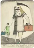 Friedrich Schröder-Sonnenstern, Dada-Diedie, Um 1951, Farbstift und Bleistift auf Papier