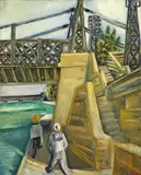 Paul Kleinschmidt, Le Pont de Trinquetaille bei Arles, 1929, Öl auf Leinwand. Doubliert