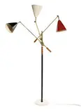 Triennale lamp by Gino Sarfatti, c. 1956, Enameled metal, marble, stainless steel, leather, sold Dec 2011