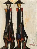 Guiseppe Gambino, Carabinieri, 1963, Oil on canvas