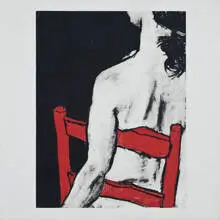 George Segal, Untitled (Girl on Red Chair), 1968, Screenprint on Lucite