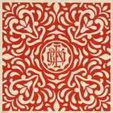 Japanese Fabric Pattern, Red (set of 4) by Shepard Fairey, 2009, Screenprint, sold Dec 2011