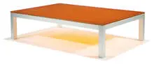 Linea, Coffee table, Metal with acrylic top