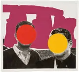 John Baldessari, Stonehenge (With Two Persons) Red, 2005, Mixografia on handmade paper