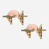 Alain Delon, Sconces, pair, 1972, brass, copper, chrome-plated metal, glass