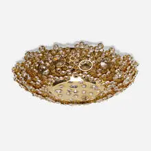Palwa, Ceiling fixture, c. 1970, gold-plated brass, brass, crystal