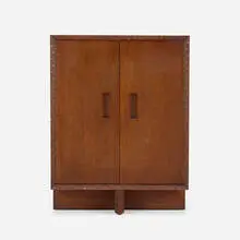 Cabinet by Frank Lloyd Wright, 1955, mahogany, sold Mar 2021
