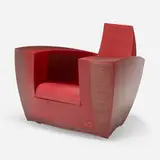 Jonathan Singleton, Easy One armchair, 2003, enameled stainless steel, leather