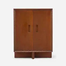 Cabinet by Frank Lloyd Wright, 1955, mahogany, sold Mar 2021