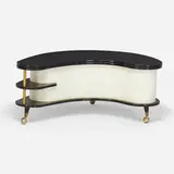 A.H. Stock, Grand Server bar cabinet, c. 1965, formica, vinyl, rubber, brass, casters