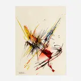 Untitled by Leonardo Nierman, oil on paper, sold Mar 2021