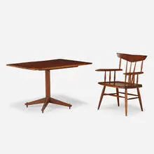 James Martin, Dining table and armchair, American black walnut