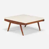 George Nakashima, Origins ottoman/table, 1957, American black walnut, marble