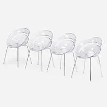 Arik Levy, Tina chairs, set of four, 2004, acrylic, chrome-plated steel