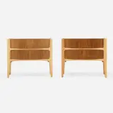 William Hinn, Swedish Guild Collection nightstands, pair, c. 1960, walnut, beech