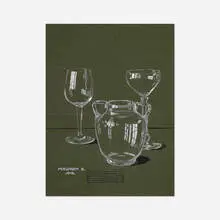 Modern, Glassware drawing, 1918, gouache and screenprint text on paper