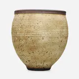 Floor vase by attribution Otto and Vivika Heino, c. 1960, volcanic glazed stoneware, sold Mar 2021