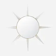 Mirror by Modern, c. 1970, brass, crystal, mirrored glass, sold Mar 2021
