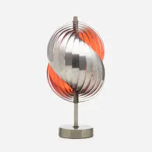 Henri Mathieu, Spiral table lamp, c. 1970, aluminum