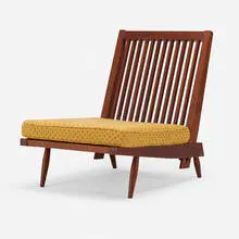 George Nakashima, Cushion chair, c. 1958, American black walnut, upholstery