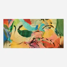 Peter Kitchell, Boomerang Arrows, 1989, offset lithograph in colors laid to wood