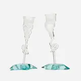 Danny Lane, Diwali glasses, set of two, c. 2013, blown glass, cut and polished cast glass