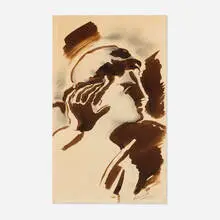 Alexander Archipenko, Untitled (Profile), 1928, India ink and graphite on paper