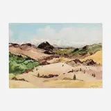 Adolf Dehn, Bird's Eye View, watercolor on paper