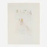 Salvador Dalí, Les Chevaliers du roi Artur (from the Tristan et Iseult portfolio), 1969, drypoint etching in colors on Japan nacré