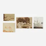 Seymour Remenick, Four works, gouache on paper; oil on paper; conté pencil on paper; watercolor on paper