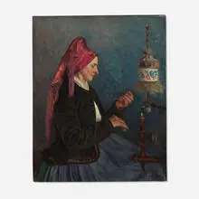 Denis Galloway, The Spinner, oil on canvas