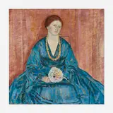 Frederick Carl Frieseke, Woman with a Blue Dress