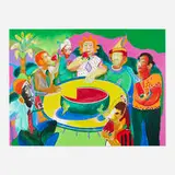 Jorge Ochoa, Día de Campo (Picnic Time), 1994, acrylic and sand on linen