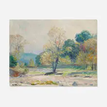 Minneapolis Landscape by Nicholas Richard Brewer, oil on canvas board, offered Jun 2025