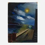 Karl Baumann, Untitled (Moonlit Seascape), 1944, watercolor on paper
