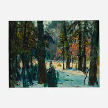 Forest Nooks by John F. Carlson, oil on board, offered Jun 2025