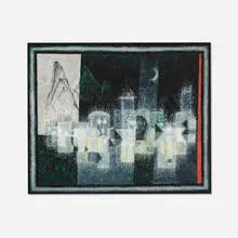 Edward John Stevens Jr., Phantom Village, 1953, gouache on paper