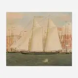 attribution James Gardner Babbidge, Portrait of Harrison Price at the Port, oil on canvas