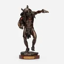 Charles Humphriss, Dance of the Wolf Man, c. 1920, patinated bronze