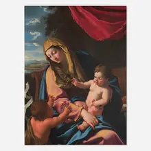 Simon Vouet, The Virgin and Child with the Infant Saint John, oil on canvas