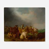 Palamedes Palamedesz., Cavalry charge, oil on metal