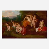 attribution Dirck van der Lisse, The discovery of Callisto, oil on panel